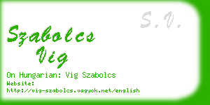 szabolcs vig business card